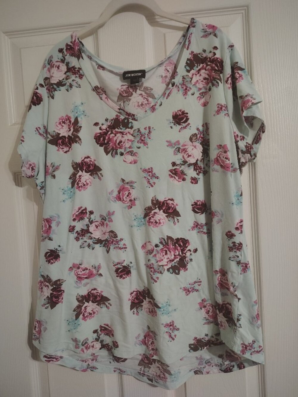 Joe Boxer Blue with Purple Floral Super Soft T-shirt 2XL